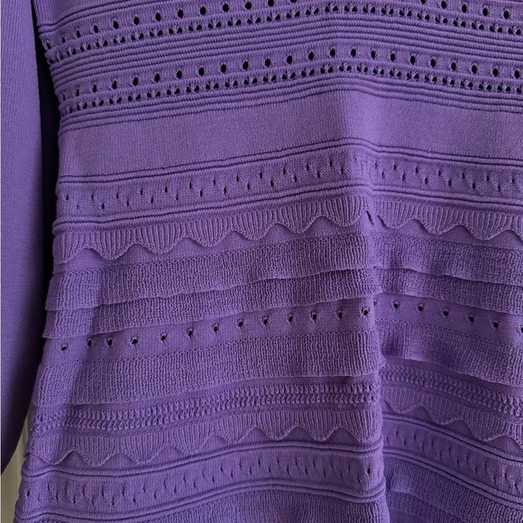 Sandro Purple Pointelle Knit Mini Dress sz 38 - Picture 9 of 15